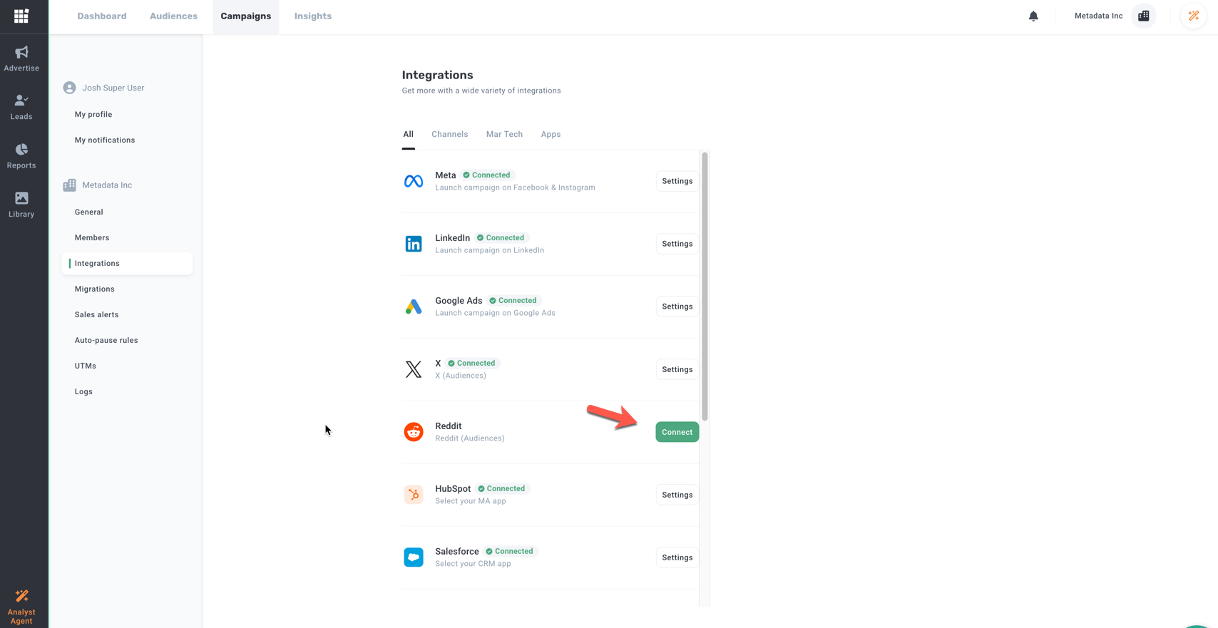 Reddit integration option